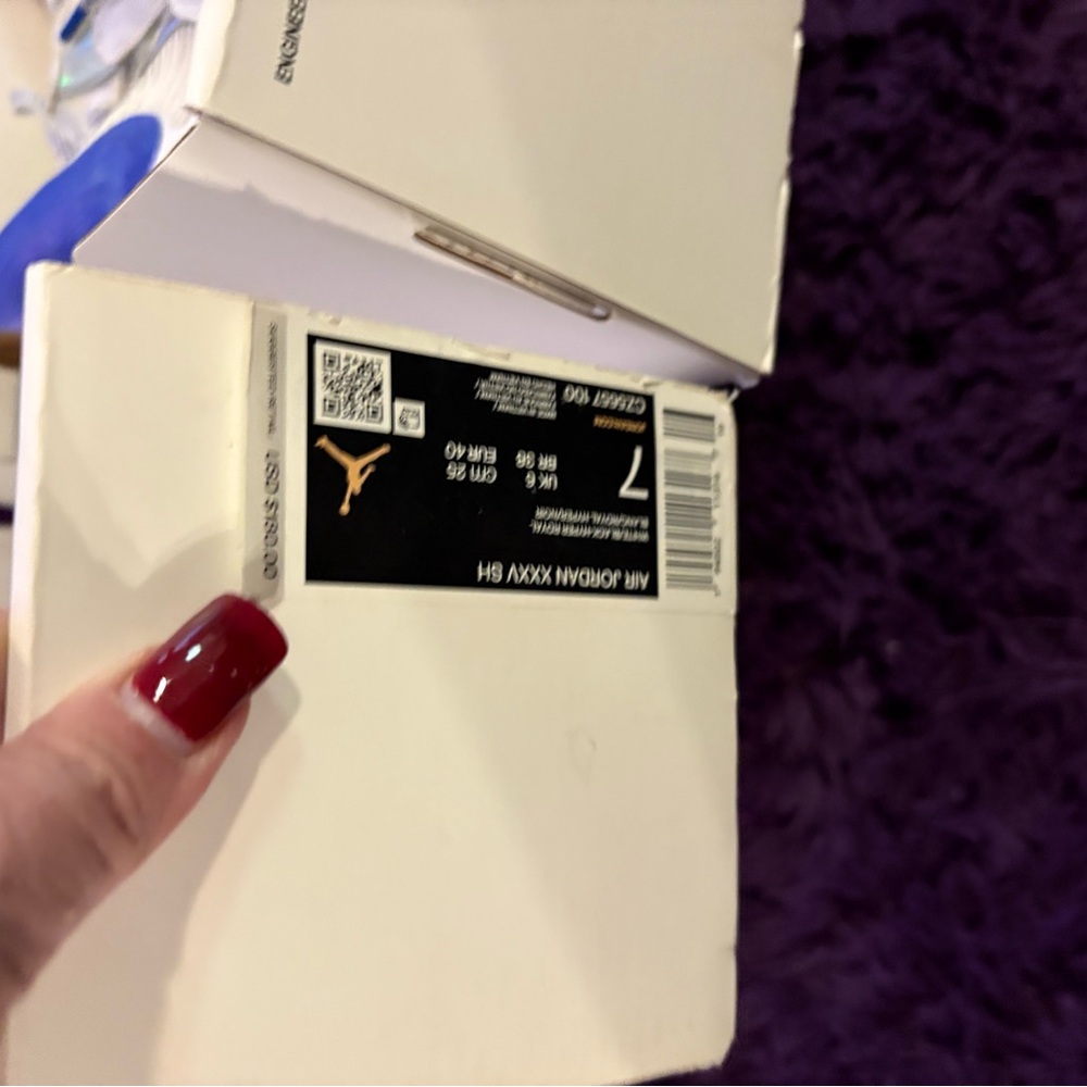 Air Jordan White and Blue Sneakers - Picture 6 of 6